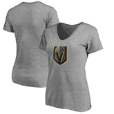 Vegas Golden Knights Women's Primary Logo V-Neck T-Shirt - Gray - NHL 200131922