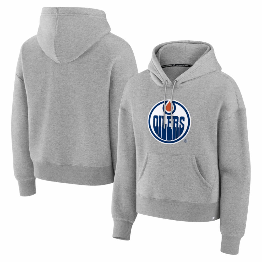 Edmonton Oilers Fanatics Women's Essential Hoodie - Heather Gray - NHL 2001332988