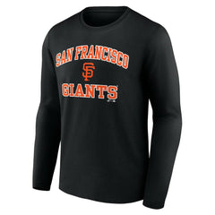 San Francisco Giants Logo Athletic Heart & Soul Long Sleeve T-Shirt - Black - MLB Discount