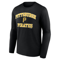 Pittsburgh Pirates Logo Athletic Heart & Soul Long Sleeve T-Shirt - Black - MLB Lifestyle