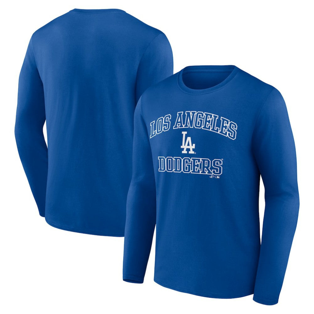 Los Angeles Dodgers Logo Athletic Heart & Soul Long Sleeve T-Shirt - Royal - MLB Sale
