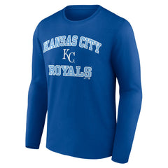 Kansas City Royals Logo Athletic Heart & Soul Long Sleeve T-Shirt - Royal - MLB Discount