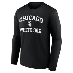 Chicago White Sox Logo Athletic Heart & Soul Long Sleeve T-Shirt - Black - MLB on Sale