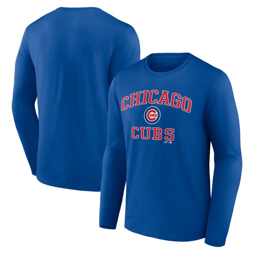 Chicago Cubs Logo Athletic Heart & Soul Long Sleeve T-Shirt - Royal - MLB on Sale