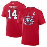 Nick Suzuki Montreal Canadiens Fanatics Authentic Stack Name & Number T-Shirt - Red - NHL 2001342075