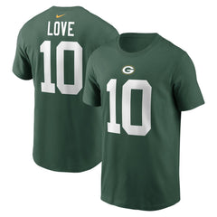 Nike Jordan Love Green Bay Packers Player Name & Number T-Shirt Green