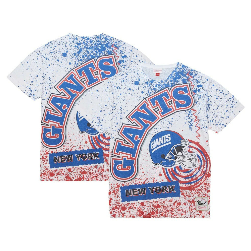 Mitchell & Ness New York Giants Big & Tall Allover Print T-Shirt White
