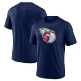 Cleveland Guardians Official Logo Tri-Blend T-Shirt - Heather Navy - MLB Discount