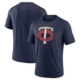 Minnesota Twins Official Logo Tri-Blend T-Shirt - Heather Navy - MLB Sale