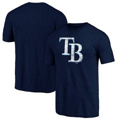Tampa Bay Rays Official Logo Tri-Blend T-Shirt - Heather Navy - MLB Lifestyle