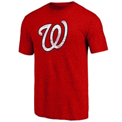 Washington Nationals Official Logo Tri-Blend T-Shirt - Heather Red - MLB Lifestyle