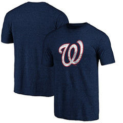 Washington Nationals Official Logo Tri-Blend T-Shirt - Heather Navy - MLB on Sale