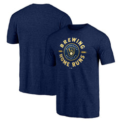 Milwaukee Brewers Hometown Collection Brewing Up Tri-Blend T-Shirt - Heather Navy - MLB Online