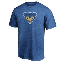 Chicago Cubs Cooperstown Collection Throwback Logo Tri-Blend T-Shirt - Heather Royal - MLB on Sale