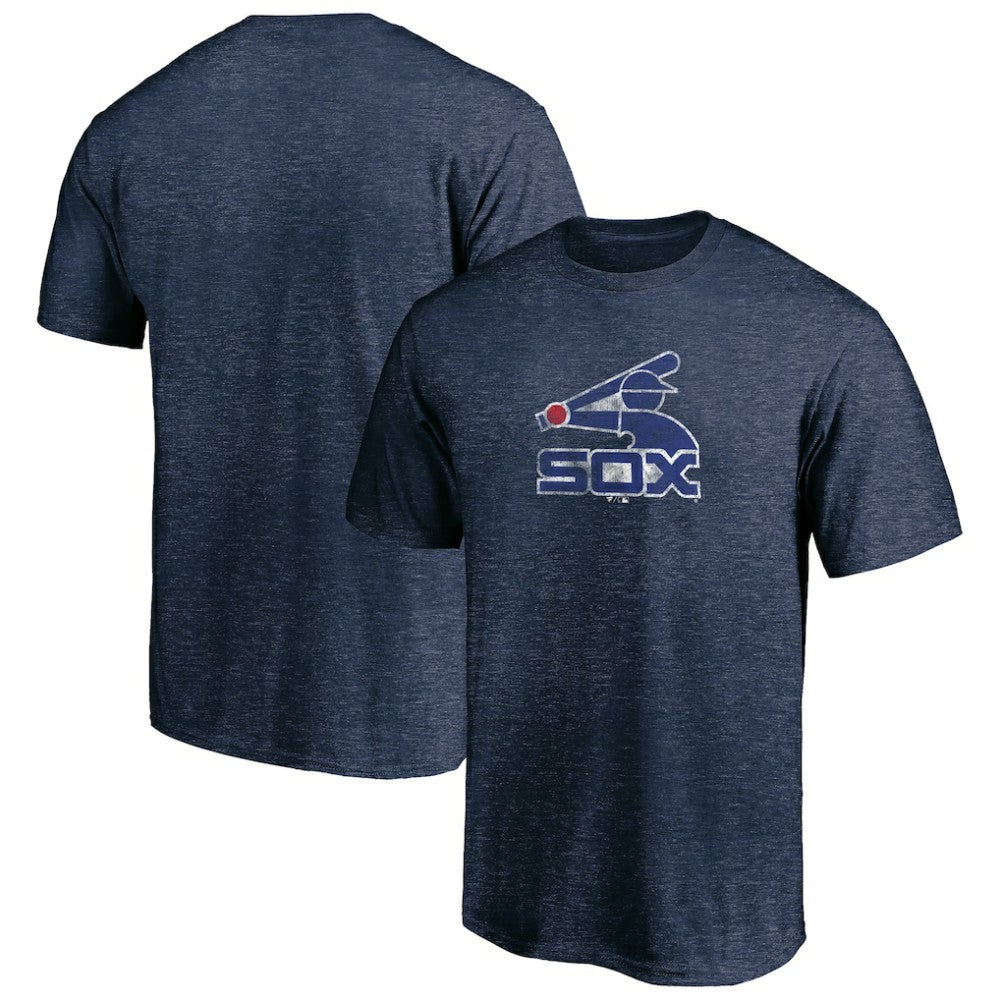 Chicago White Sox Cooperstown Collection Throwback Logo Tri-Blend T-Shirt - Navy - MLB Discount
