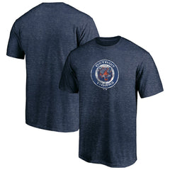 Detroit Tigers Cooperstown Collection Throwback Logo Tri-Blend T-Shirt - Heather Navy - MLB Lifestyle