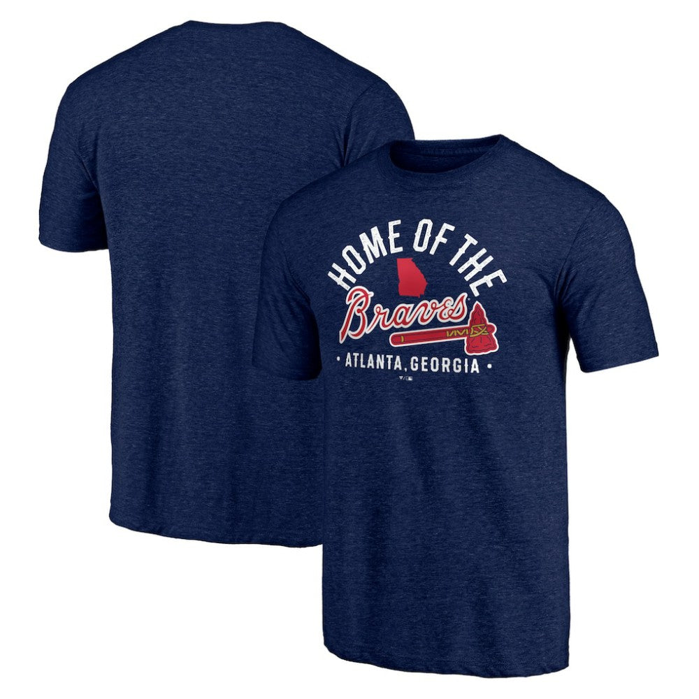 Atlanta Braves Hometown Collection Home Of The Braves Tri-Blend T-Shirt - Heather Navy - MLB Sale