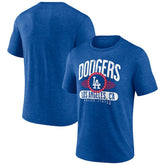 Los Angeles Dodgers Badge of Honor Tri-Blend T-Shirt - Heather Royal - MLB on Sale