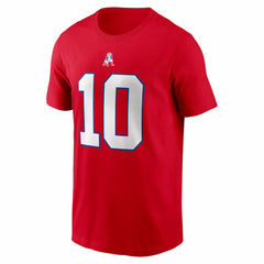 Nike Drake Maye New England Patriots Name & Number T-Shirt Red