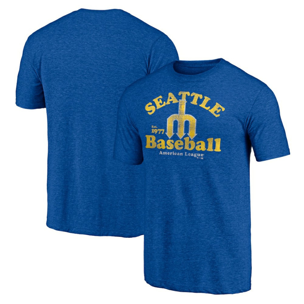 Seattle Mariners Cooperstown Collection Our Game Tri-Blend T-Shirt - Heather Royal - MLB on Sale