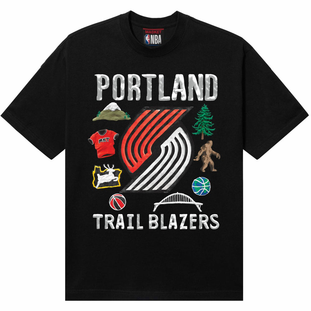 Portland Trail Blazers NBA x MARKET Unisex Claymation T-Shirt Black