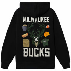 Milwaukee Bucks NBA x MARKET Unisex Claymation Pullover Hoodie Black