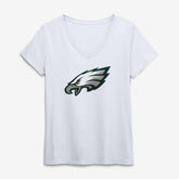 Philadelphia Eagles Logo Athletic Women's Primary Logo V-Neck T-Shirt White