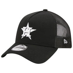 Houston Astros New Era A-Frame 9FORTY Trucker Adjustable Hat - Black - New Era Discount