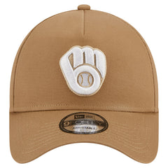 Milwaukee Brewers New Era A-Frame 9FORTY Adjustable Hat - Khaki - New Era on Sale