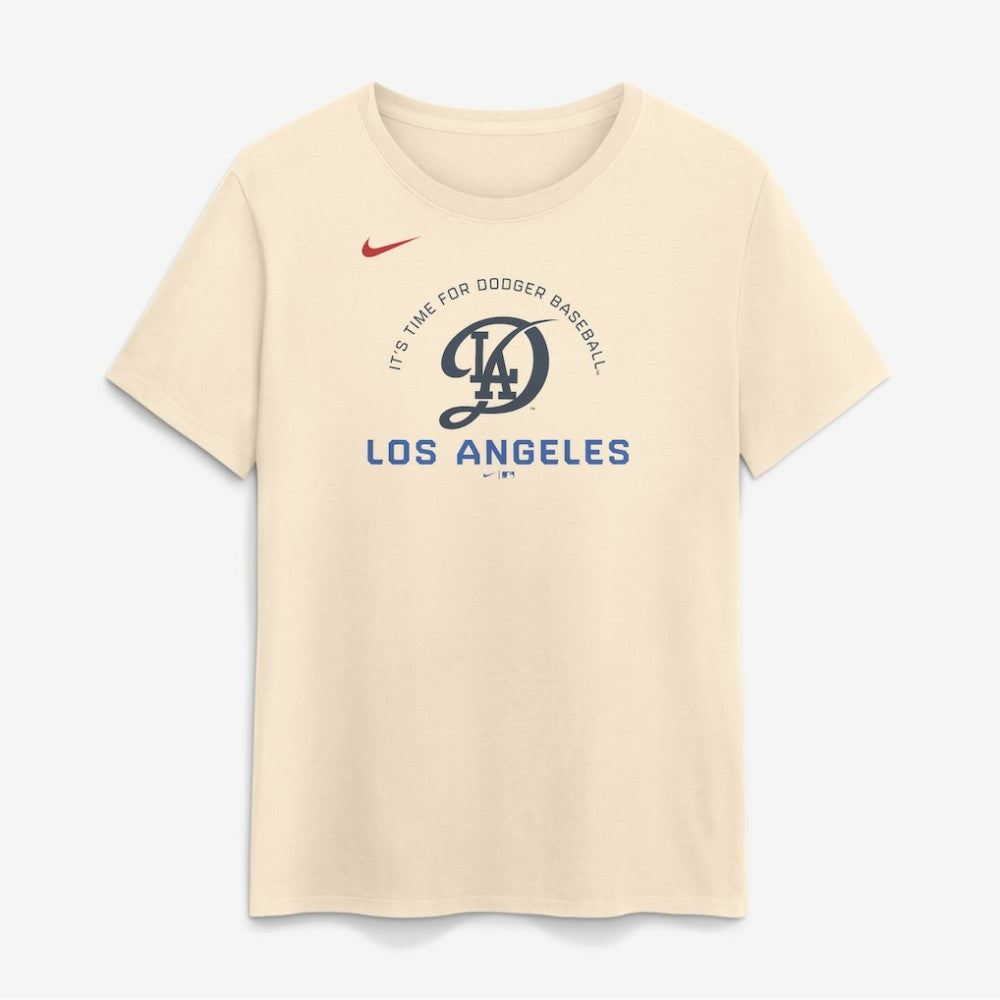 Los Angeles Dodgers Nike Women's City Connect Arch T-Shirt - Natural - Nike Lifestyle