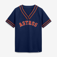 Houston Astros Fanatics Women's Diva Race Ahead Raglan V-Neck T-Shirt - Navy - Fanatics Discount
