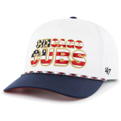 Chicago Cubs '47 Flag Script Hitch Snapback Hat - White - 47 brand Lifestyle