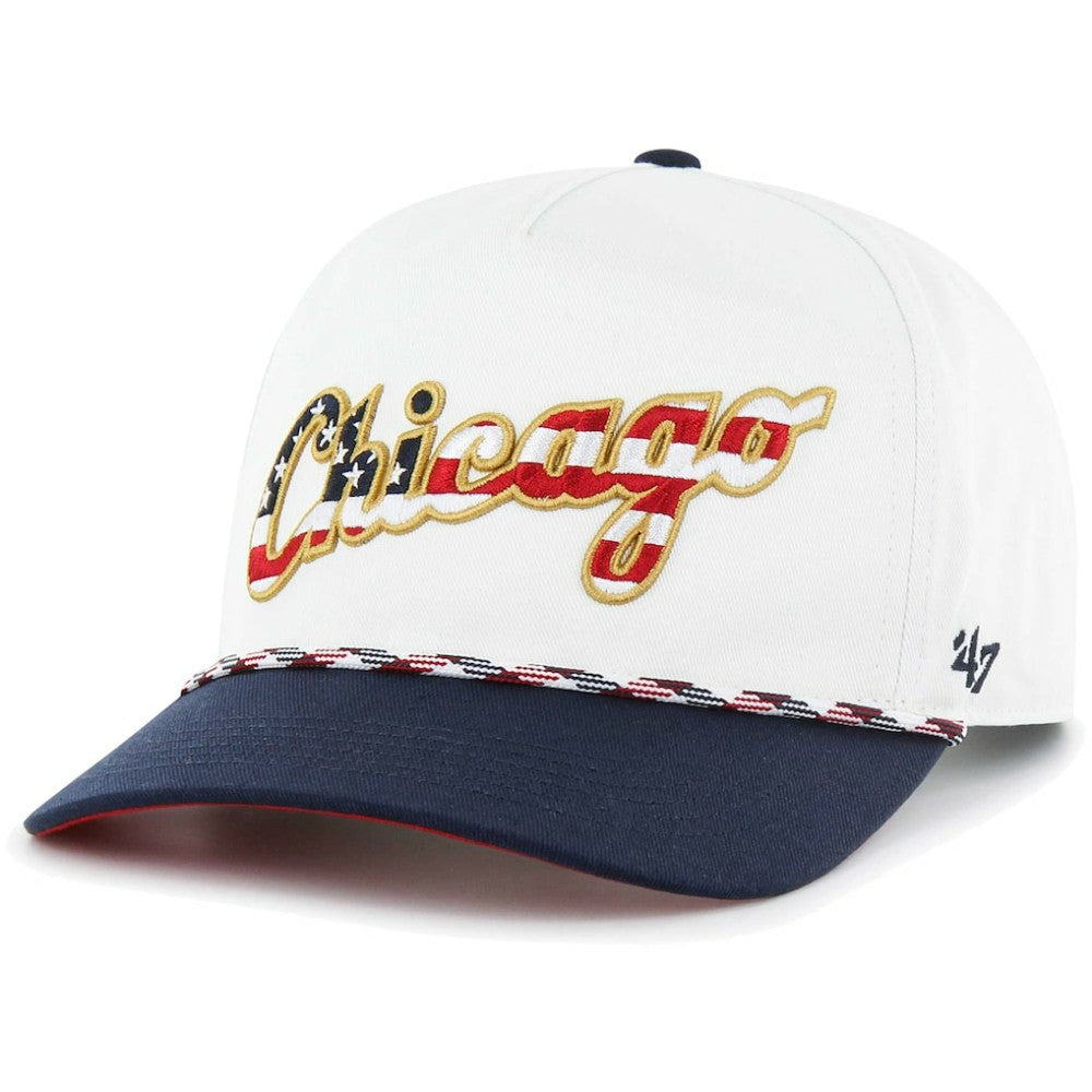 Chicago White Sox '47 Flag Script Hitch Snapback Hat - White - 47 brand on Sale