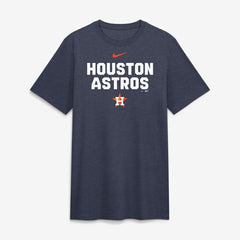 Houston Astros Nike Stacked Tri-Blend T-Shirt - Heather Navy - Nike Discount