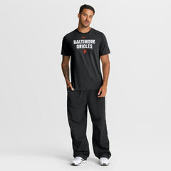 Baltimore Orioles Nike Stacked Tri-Blend T-Shirt - Heather Black - Nike Lifestyle