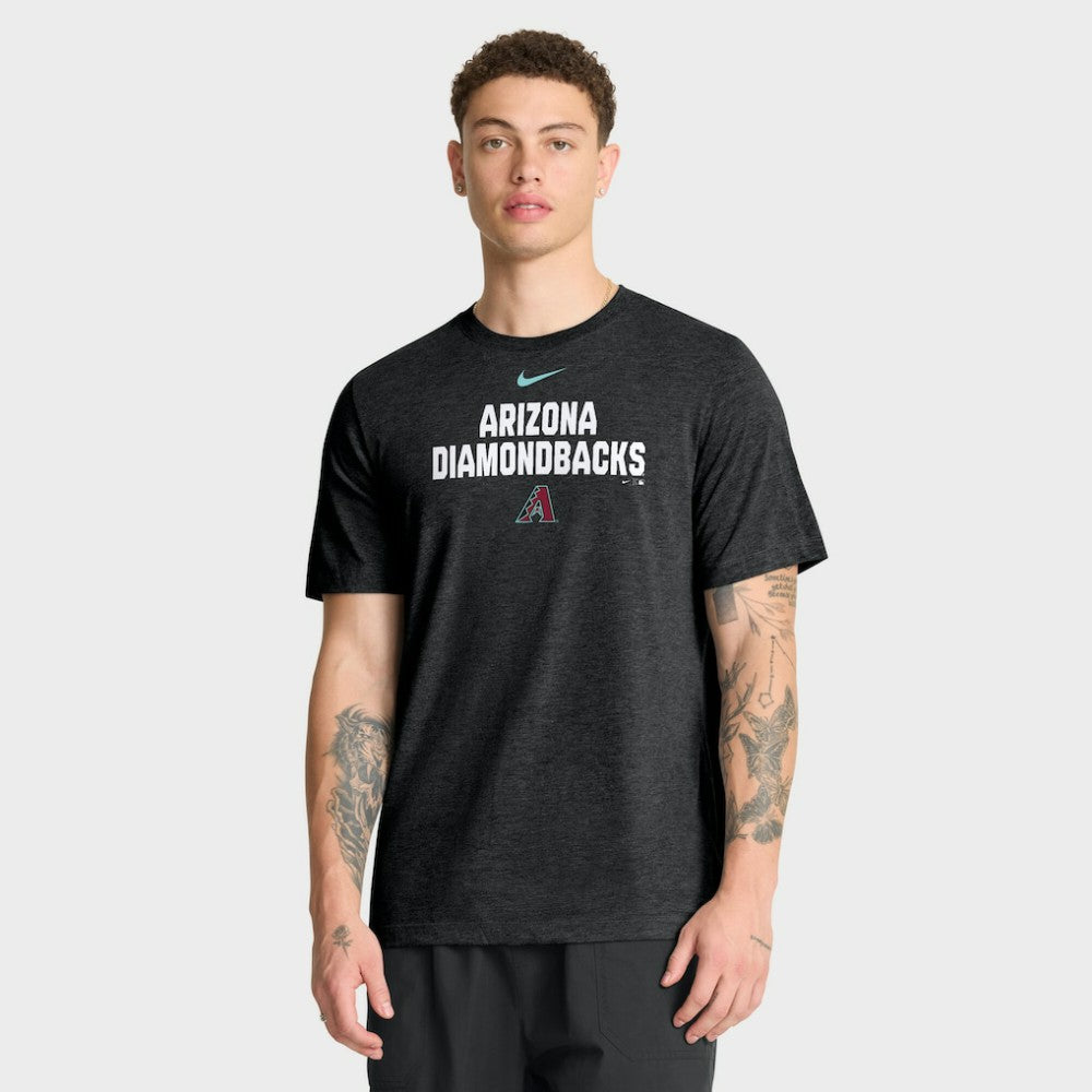 Arizona Diamondbacks Nike Stacked Tri-Blend T-Shirt - Heather Black - Nike Sale
