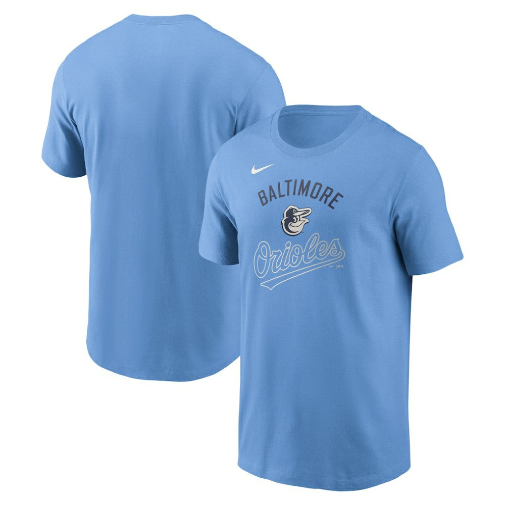 Baltimore Orioles Nike Early Innings Stack T-Shirt - Light Blue - Nike Lifestyle