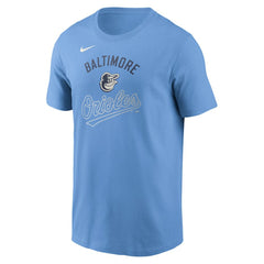 Baltimore Orioles Nike Early Innings Stack T-Shirt - Light Blue - Nike Lifestyle