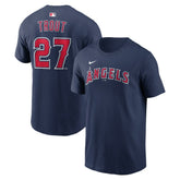 Mike Trout Los Angeles Angels Nike Name & Number T-Shirt - Navy - Nike on Sale