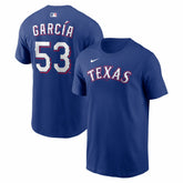 Adolis Garcia Texas Rangers Nike Name & Number T-Shirt - Royal - Nike Lifestyle