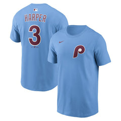 Bryce Harper Philadelphia Phillies Nike Name & Number T-Shirt - Light Blue - Nike Discount