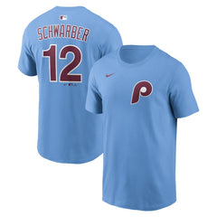 Kyle Schwarber Philadelphia Phillies Nike Name & Number T-Shirt - Light Blue - Nike Lifestyle
