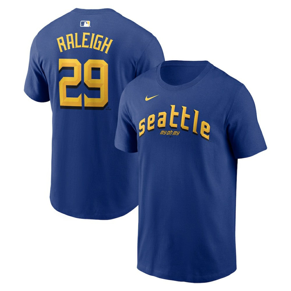 Cal Raleigh Seattle Mariners Nike City Connect Name & Number T-Shirt - Royal - Nike Lifestyle
