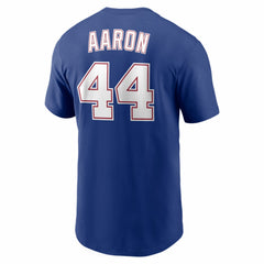 Hank Aaron Atlanta Braves Nike Cooperstown Collection Name & Number T-Shirt - Royal - Nike on Sale