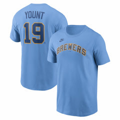Robin Yount Milwaukee Brewers Nike Cooperstown Collection Name & Number T-Shirt - Powder Blue - Nike Discount