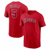 Albert Pujols Los Angeles Angels Nike Cooperstown Collection Name & Number T-Shirt - Red - Nike Discount