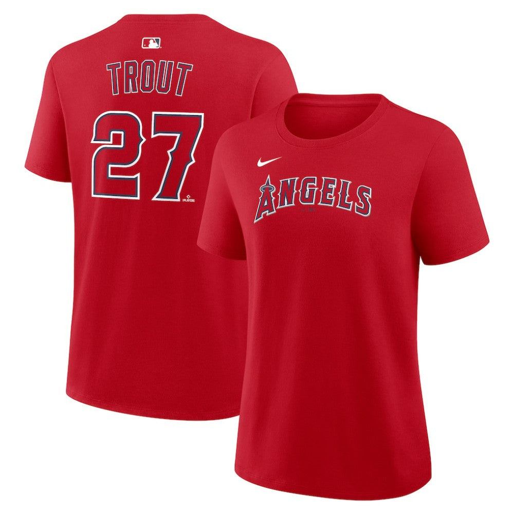 Mike Trout Los Angeles Angels Nike Women's Name & Number T-Shirt - Red - Nike Discount
