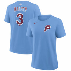 Bryce Harper Philadelphia Phillies Nike Women's Name & Number T-Shirt - Light Blue - Nike Lifestyle