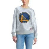 Golden State Warriors Tommy Jeans Women's Tracy Pullover Sweatshirt Silver