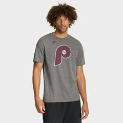Philadelphia Phillies Nike Cooperstown Logo Tri-Blend T-Shirt - Heather Charcoal - Nike on Sale